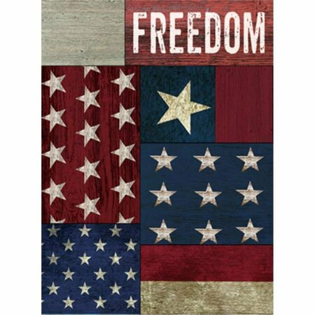 YOUNGS Wood Patchwork Freedom Wall Plaque 38370